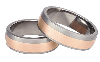 Titanring med Rödguld TRG69-7