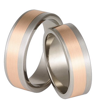 Titanring med Rödguld TRG68-7