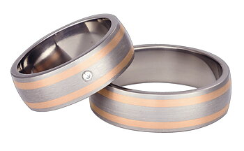 Titanring med Rödguld TRG53-7