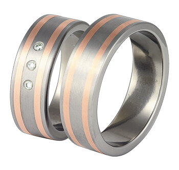 Titanring med Rödguld TRG31-7