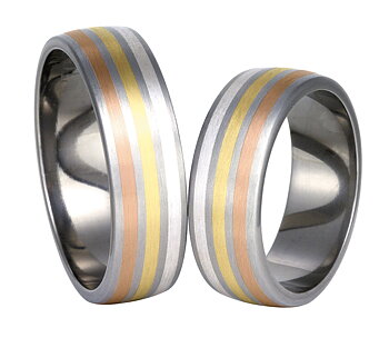 Titanring+Guld+Silver TG87-7