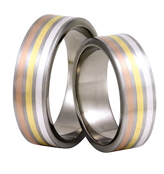 Titanring+Guld+Silver TG86-7