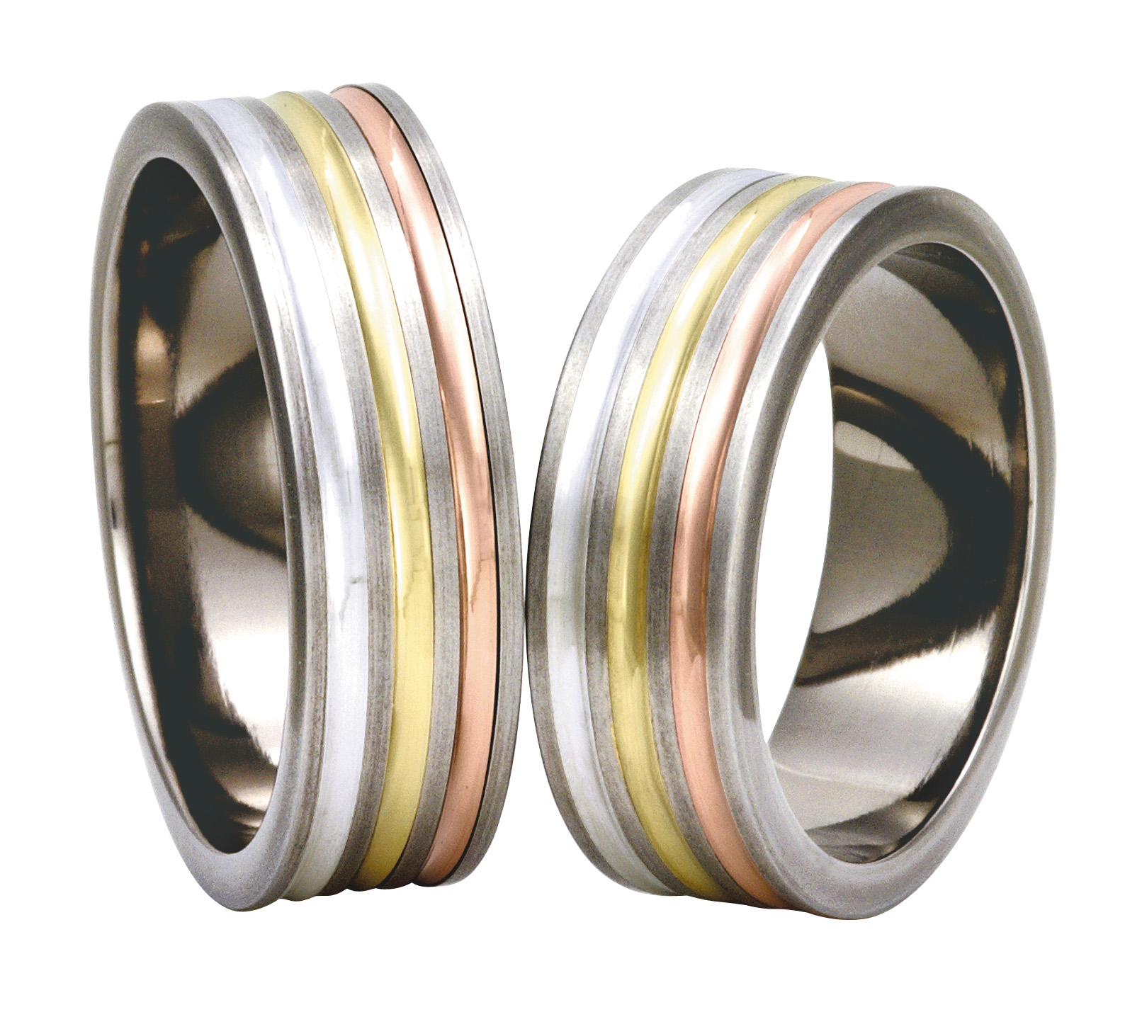 Titanring+Guld+Silver TG84-7