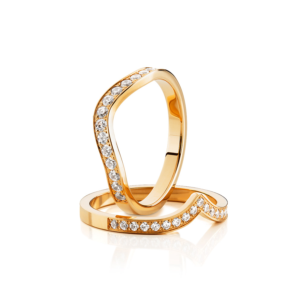 Jackie-2,2R, V-formad Sten: 19×0,01 ct Friform  passande design