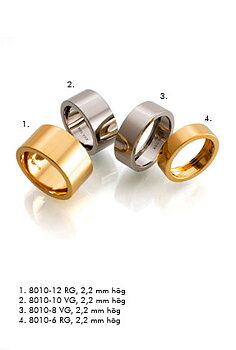 8010-8R Urgröpt slät ring i rödguld