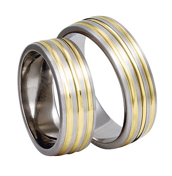 Titanring med Gulguld TG83-7