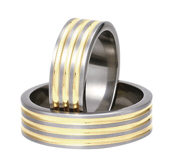 Titanring med Gulguld TG82-7