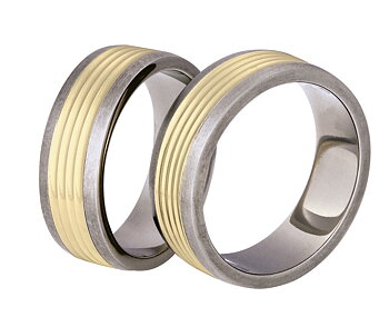 Titanring med Gulguld TG80-7