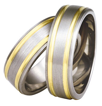 Titanring med Gulguld TG76-7