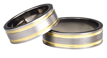 Titanring med Gulguld TG75-7