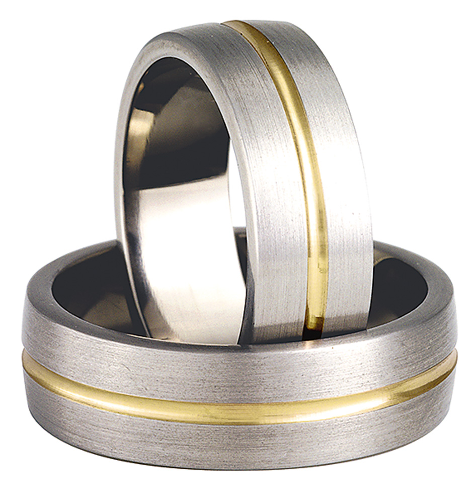 Titanring med Gulguld TG74-7