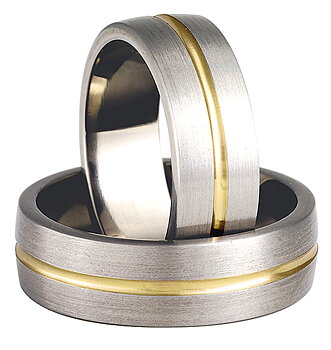 Titanring med Gulguld TG74-7