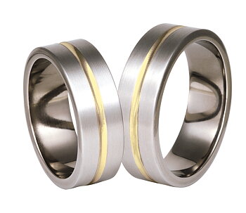 Titanring med Gulguld TG73-7