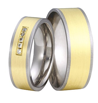Titanring med Gulguld TG56-8