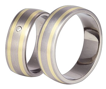 Titanring med Gulguld TG53-7