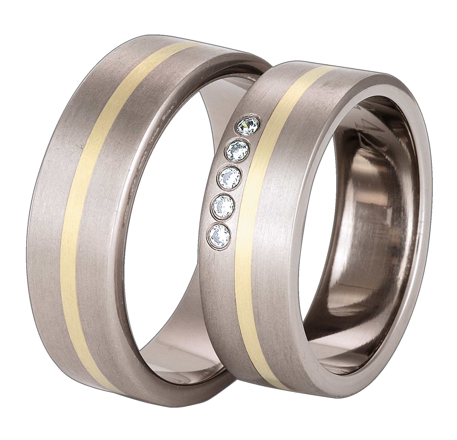 Titanring med Gulguld TG42-7