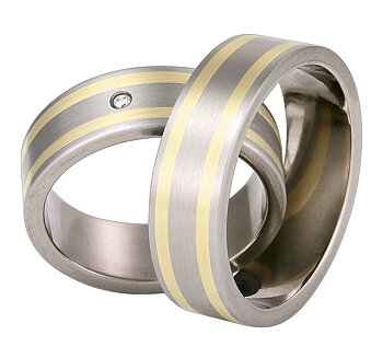 Titanring med Gulguld TG31-7