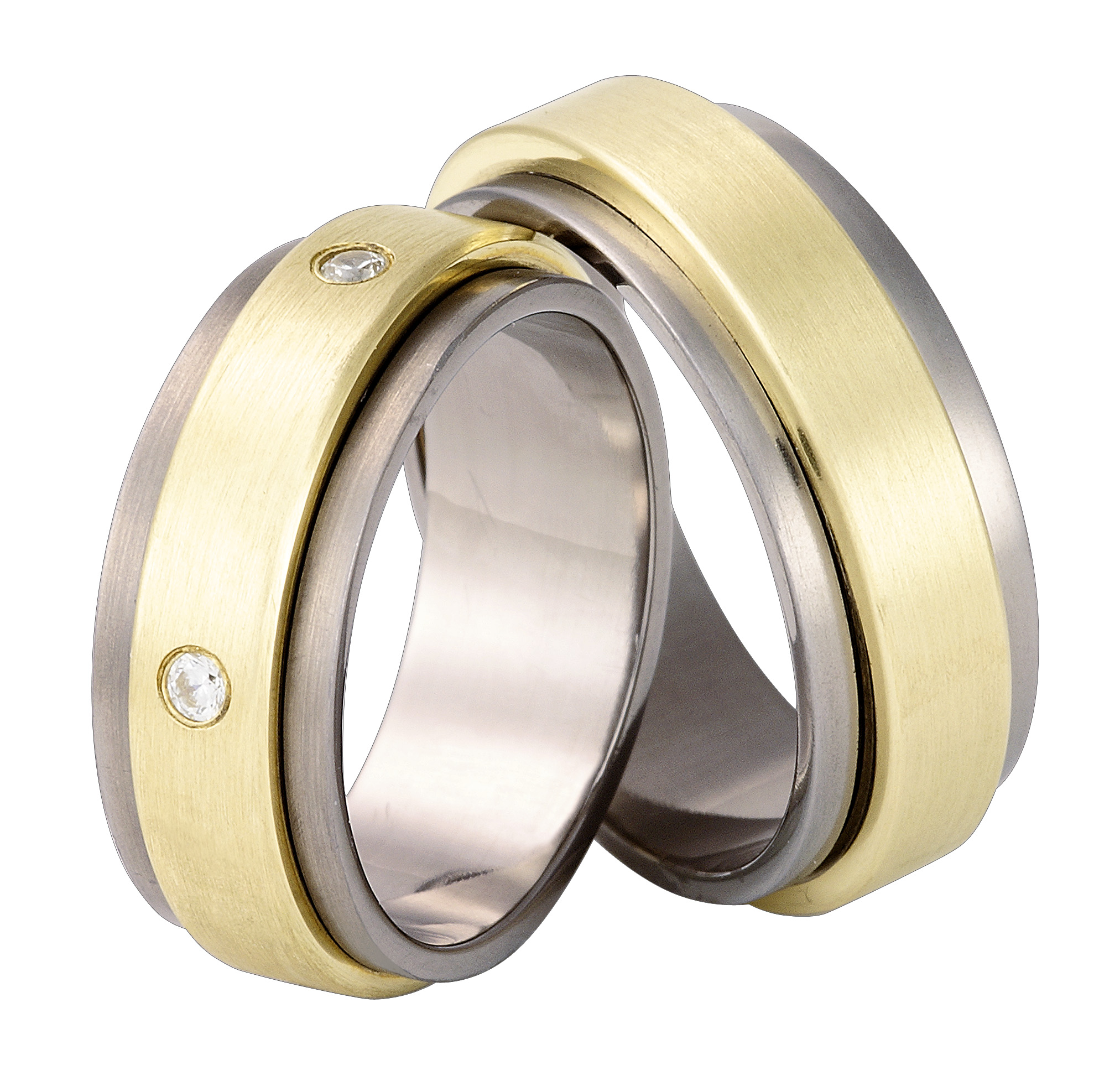 Titanring med Gulguld TG27-8