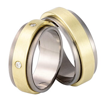 Titanring med Gulguld TG27-8