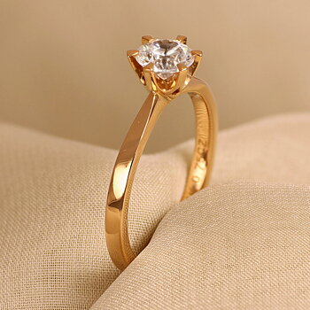 Contessa EF40 - Lab Grown solitärring 0,75 ct i rödguld
