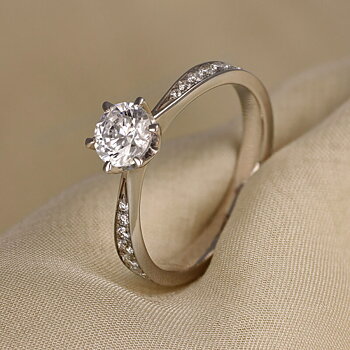 Evelina EF40 - Lab Grown sidostensring 0,75 ct i vitguld