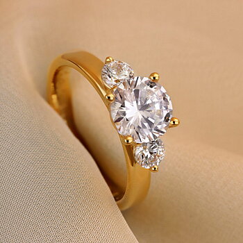 Lillian - Lab Grown sidostensring 2,0 ct i vitguld