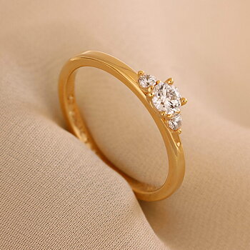 Lillian - Lab Grown sidostensring 0,25 ct i vitguld