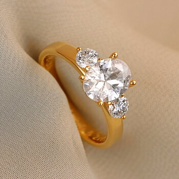 Agneta - Lab Grown sidostensring oval 2,0 ct i rödguld