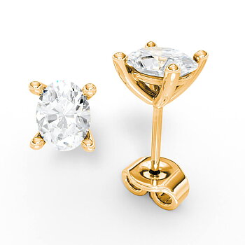 AURE 19D - Studs Oval 1,00 i rödguld