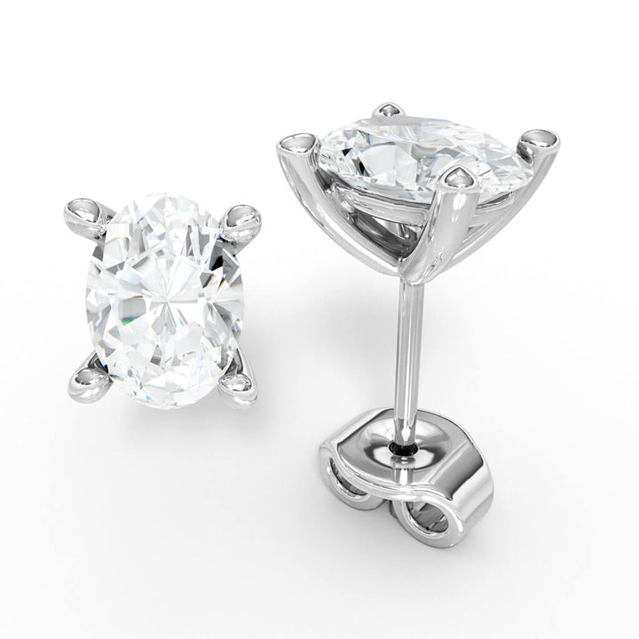 AURE 20S - Studs Oval Sapphire 1,40 i silver