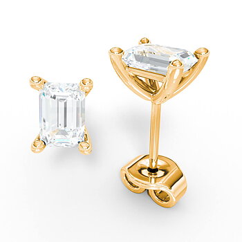 AURE 23D - Studs Emerald 1,00 i rödguld