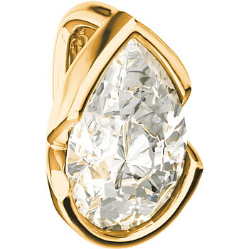 ELOGE - Pear Cut Diamond Pendant 0,30 i rödguld