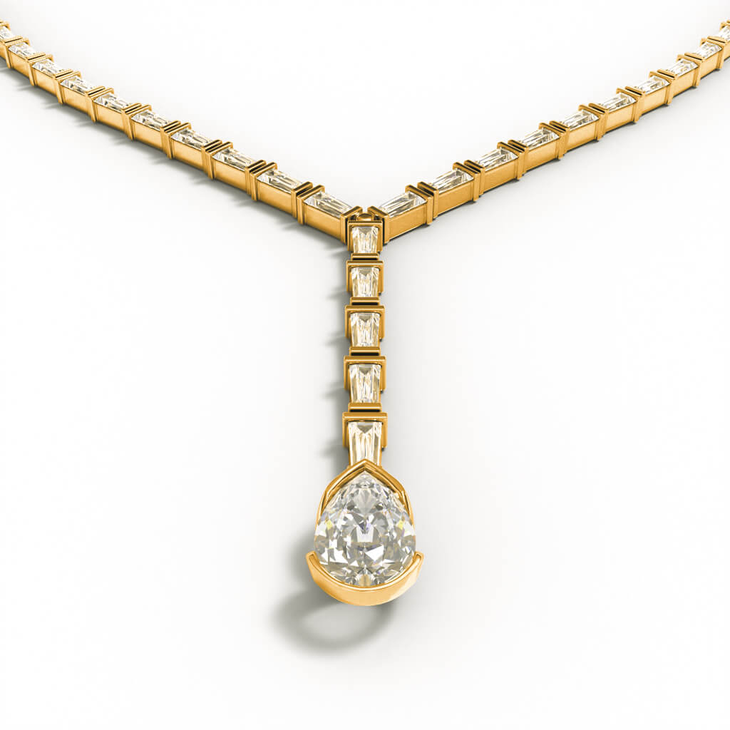 ELOGE - Pear Cut Diamond Collier 22 ct i rödguld - 5