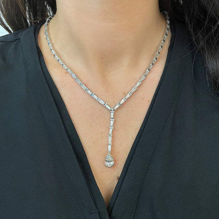 ELOGE - Pear Cut Diamond Collier 22 ct i vitguld - 2