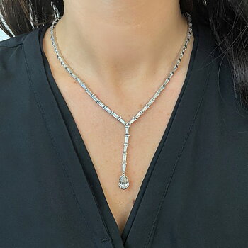 ELOGE - Pear Cut Diamond Collier 22 ct i vitguld