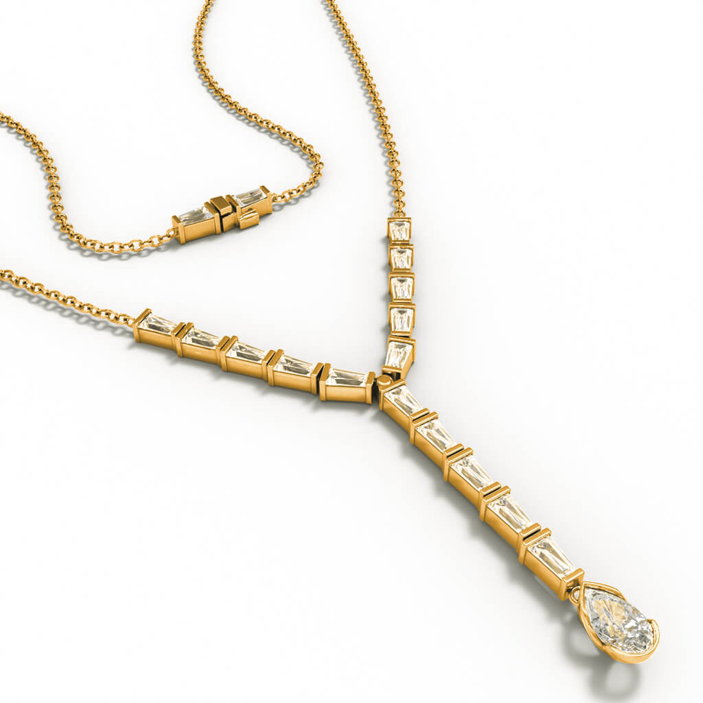 ELOGE - Pear Cut Diamond Collier 4,20 ct i rödguld - 4