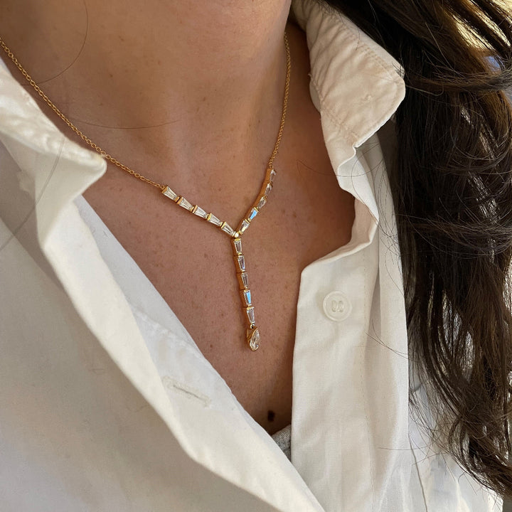 ELOGE - Pear Cut Diamond Collier 4,20 ct i rödguld - 3