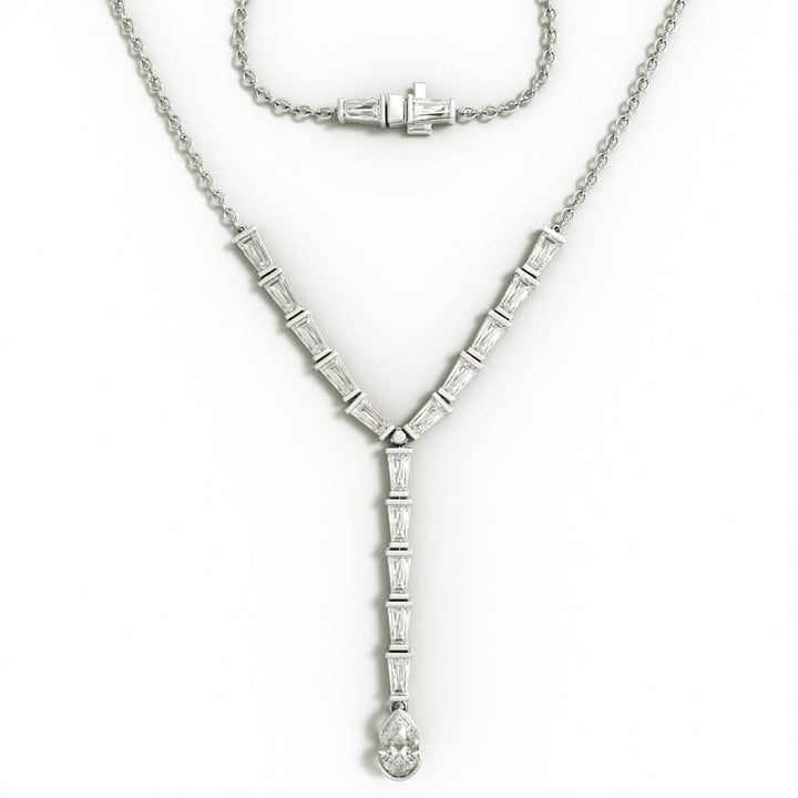 ELOGE - Pear Cut Diamond Collier 4,20 ct i vitguld - 4