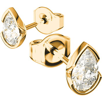 ELOGE - Pear Cut Diamond Earrings 0,80 i rödguld