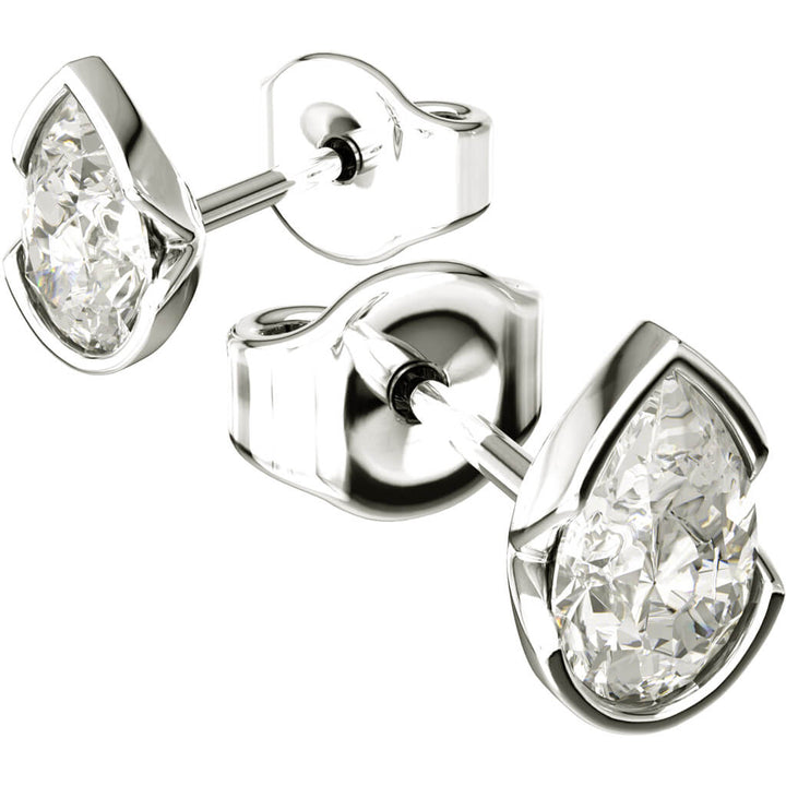 ELOGE - Pear Cut Diamond Studs 0,60 i vitguld - 2