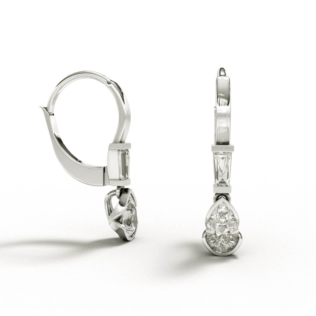 ELOGE - Pear Cut Diamond Earrings 0,80 i vitguld - 3