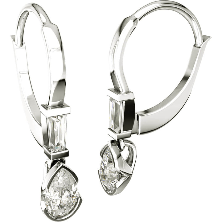 ELOGE - Pear Cut Diamond Earrings 0,80 i vitguld