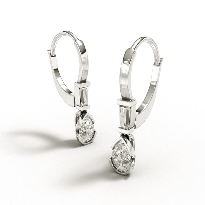 ELOGE - Pear Cut Diamond Earrings 0,80 i vitguld - 4