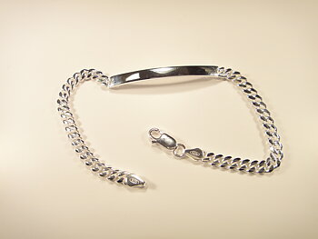 Silver armband med gravyr platta vgpe 12-20
