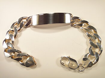 Silver armband med gravyr platta vgpe33