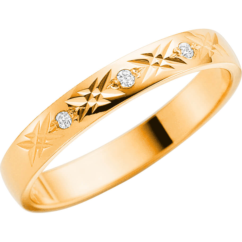 071.3 - Diamantring i rödguld