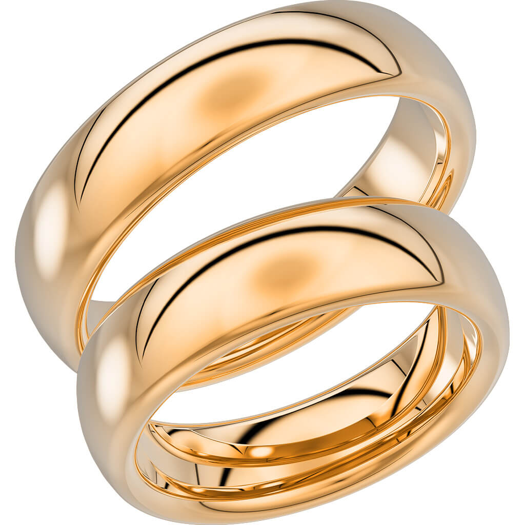 220-6 - Bred slät ring i rödguld
