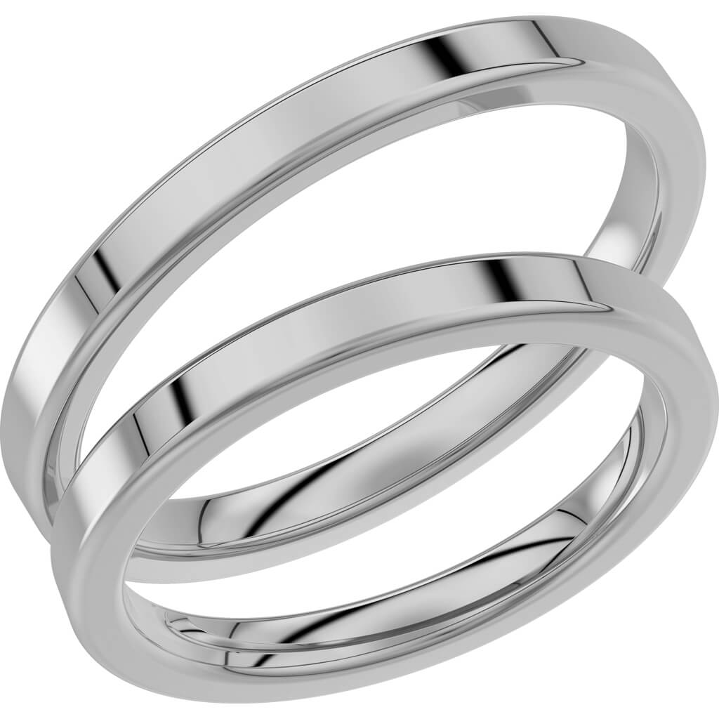 237-2,5 Smal slät ring i vitguld