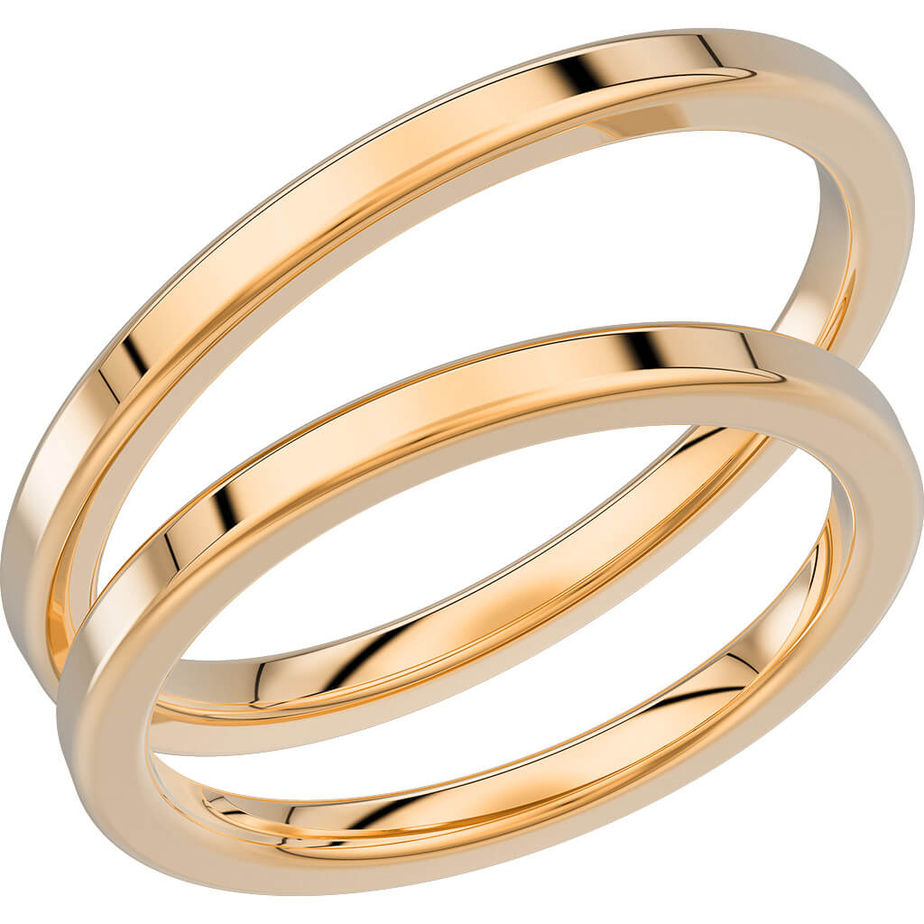 237-2 Smal slät ring i rödguld