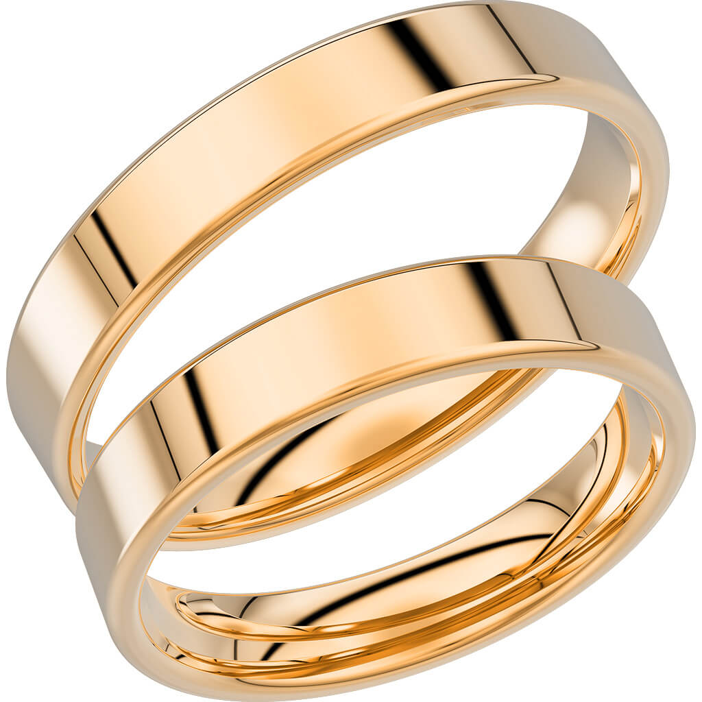 238-4 - Slät ring ring i rödguld